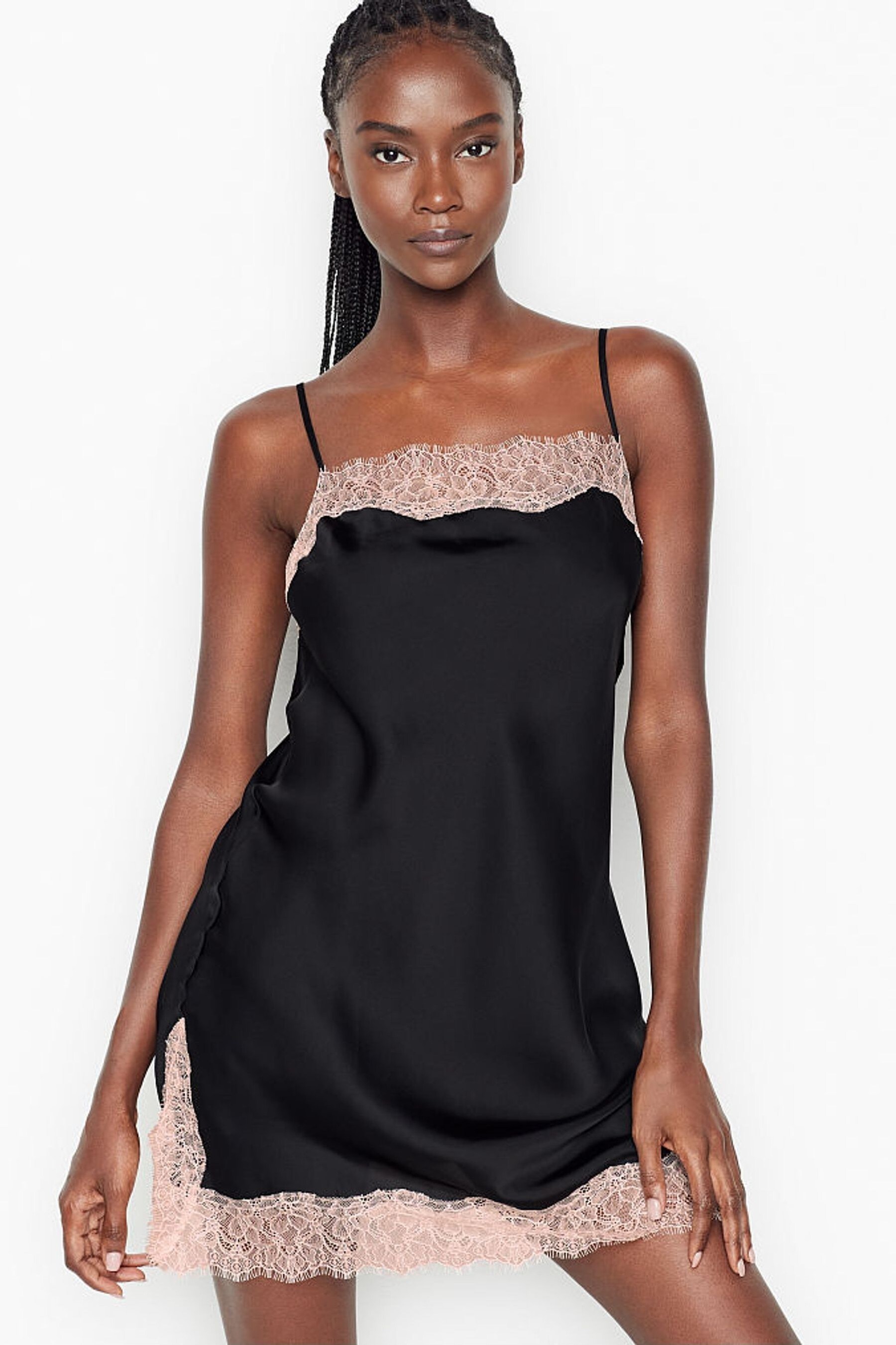 victoria's secret stretch lace & satin cami set