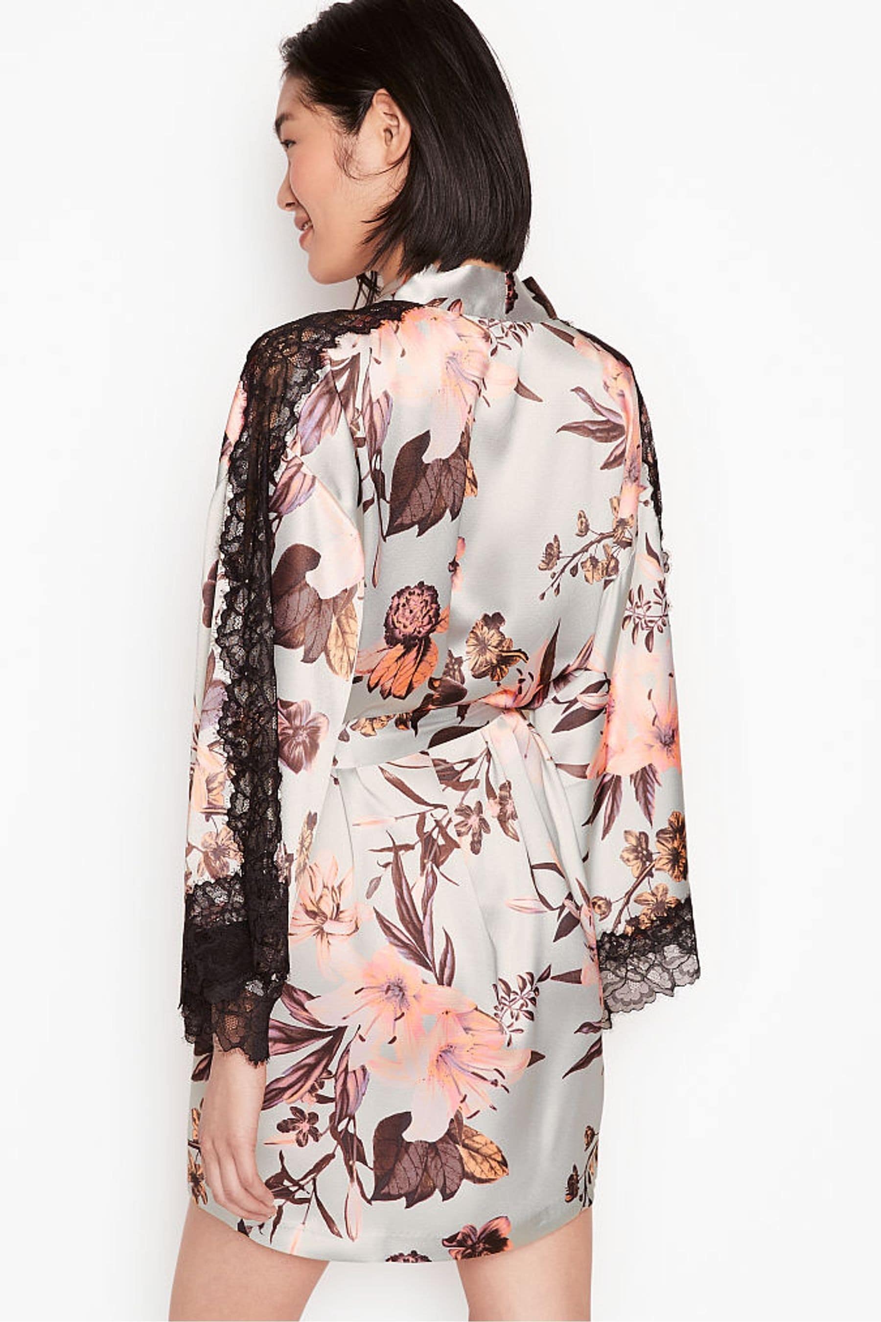 Buy Victoria's Secret Lace Inset Kimono Dressing Gown from the Victoria
