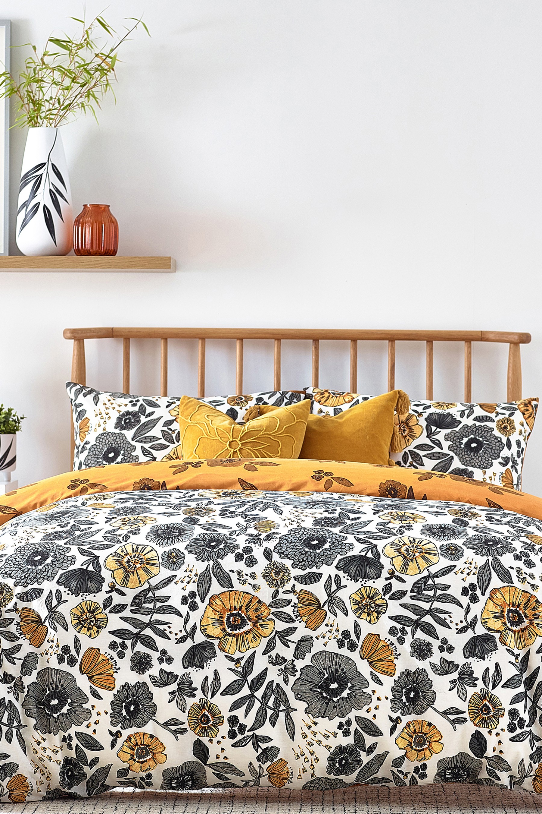 Buy furn. Scandi Poppy Floral Reversible Duvet Cover and Pillowcase Set from Next Ireland