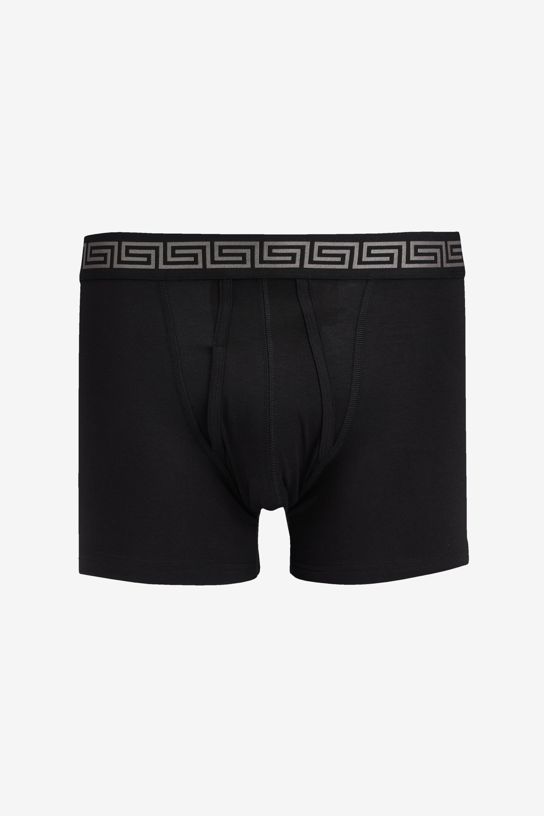 Buy Black Metallic Pattern Waistband 4 pack AFront Boxers from the
