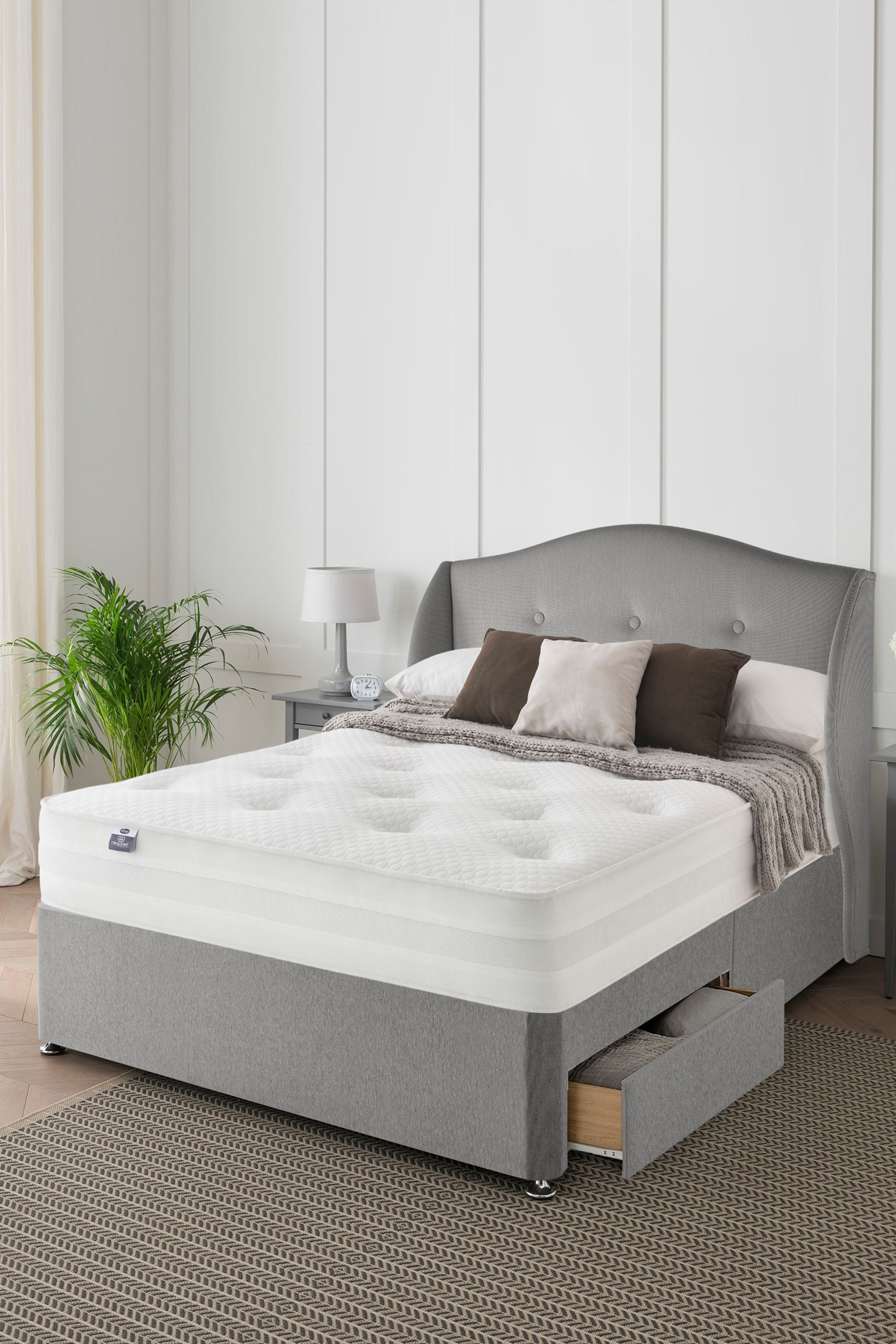 Buy Silentnight Grey Eco 1400 Mirapocket Mattress and 2 Drawer Divan