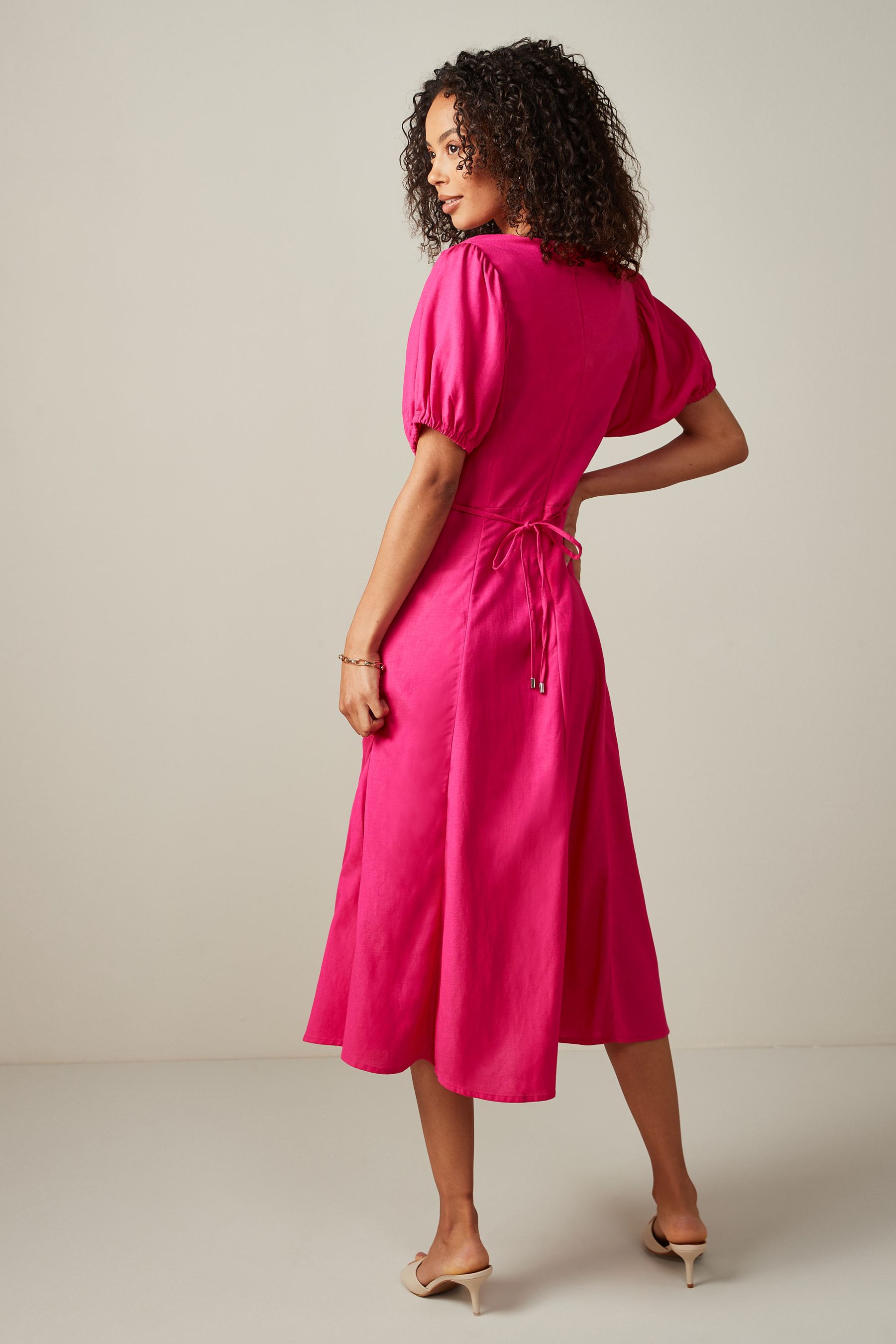 Buy Linen Blend Empire Line Dress from Next Ireland