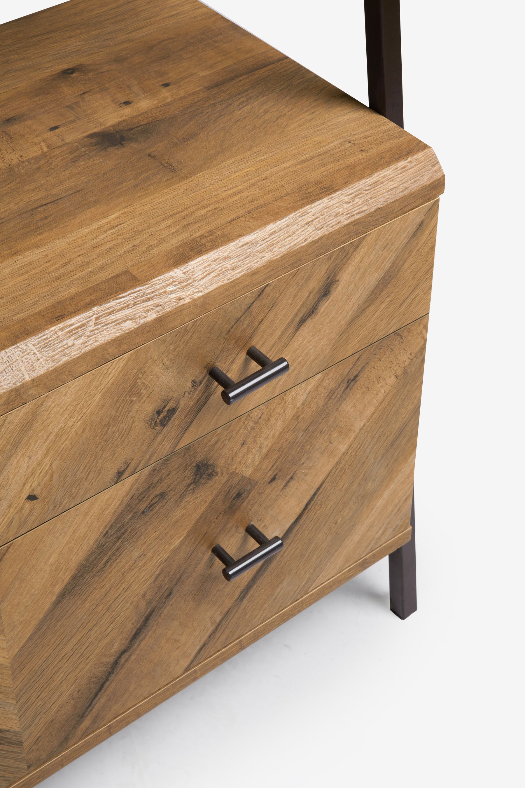 Buy Dark Bronx Chevron Oak Effect Storage Ladder Shelf from the Next UK