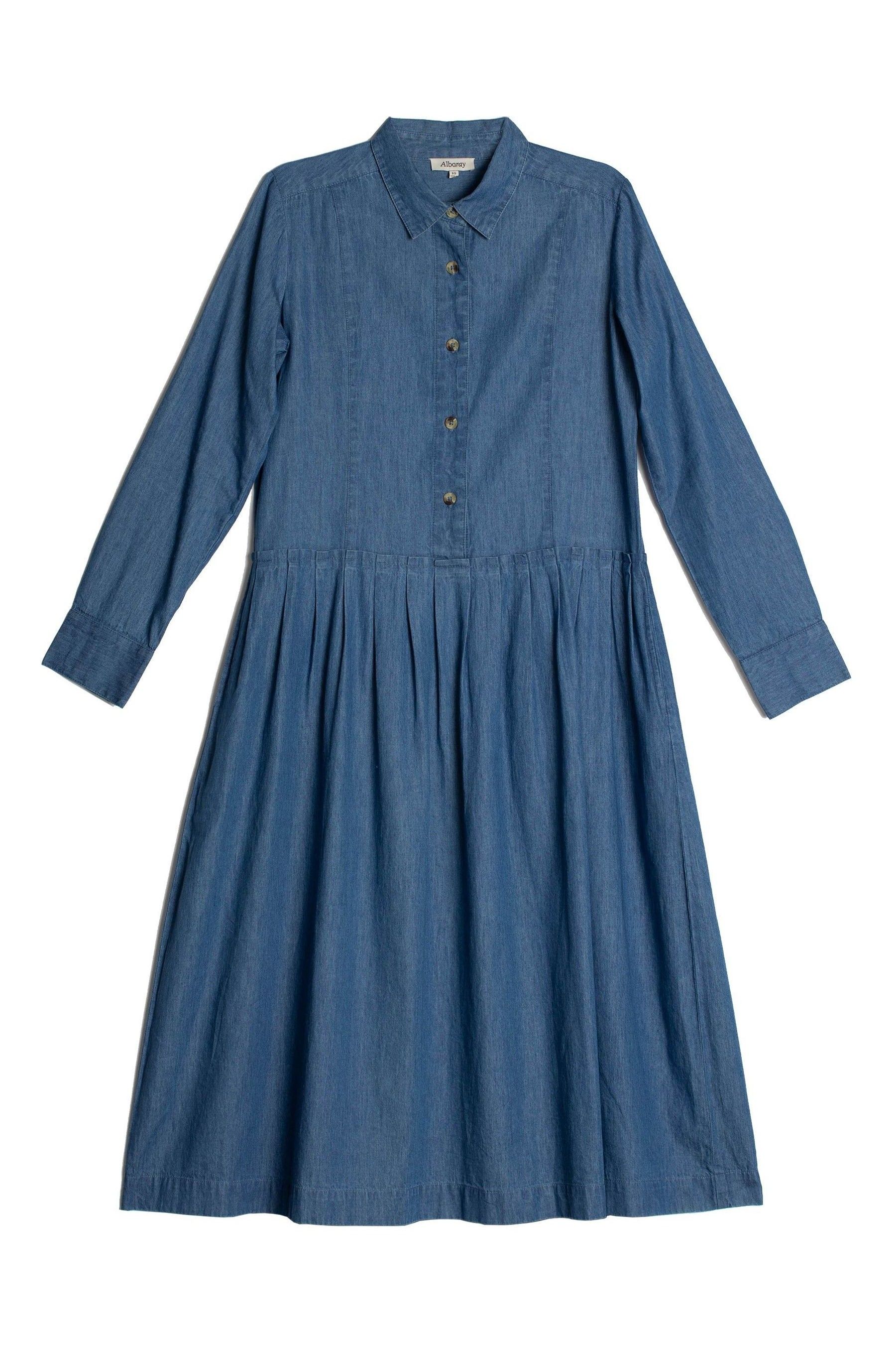 Buy Albaray Blue Denim Drop Waist Shirt Dress from Next Ireland