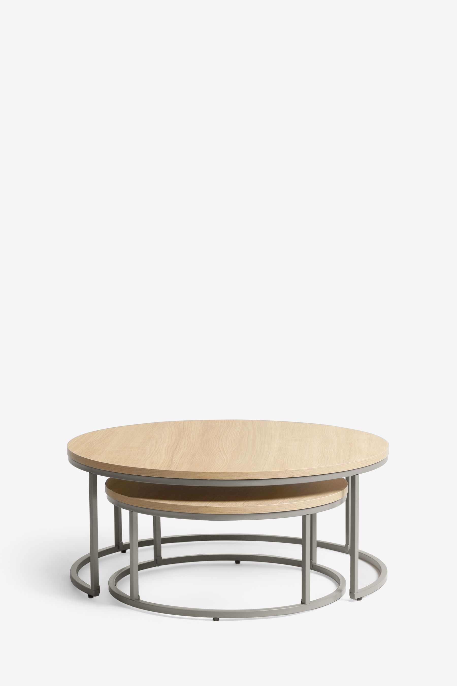 Buy Dove Grey Malvern Oak Effect Nest of 2 Coffee Table from the Next