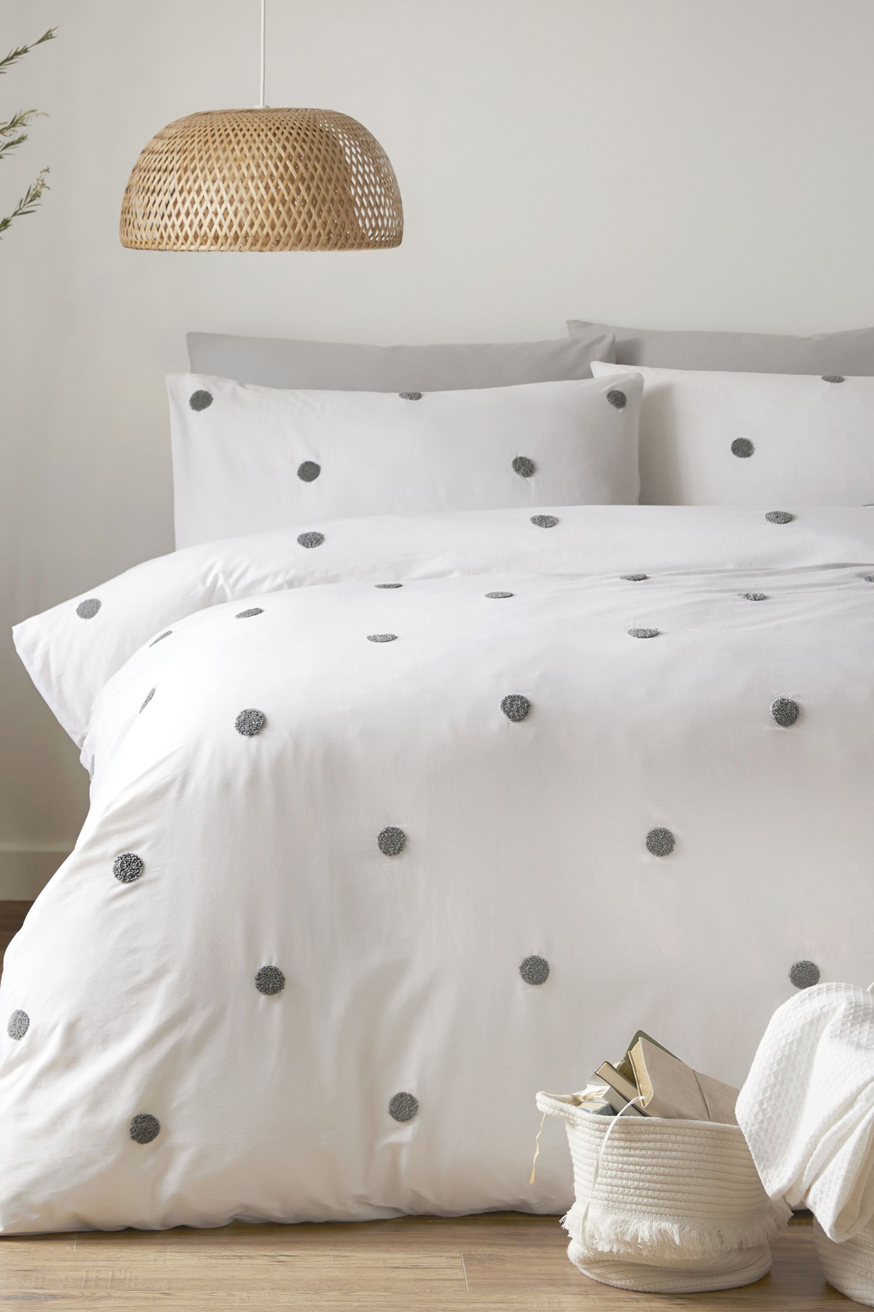Buy Appletree White Dot Garden Duvet Cover and Pillowcase Set from the