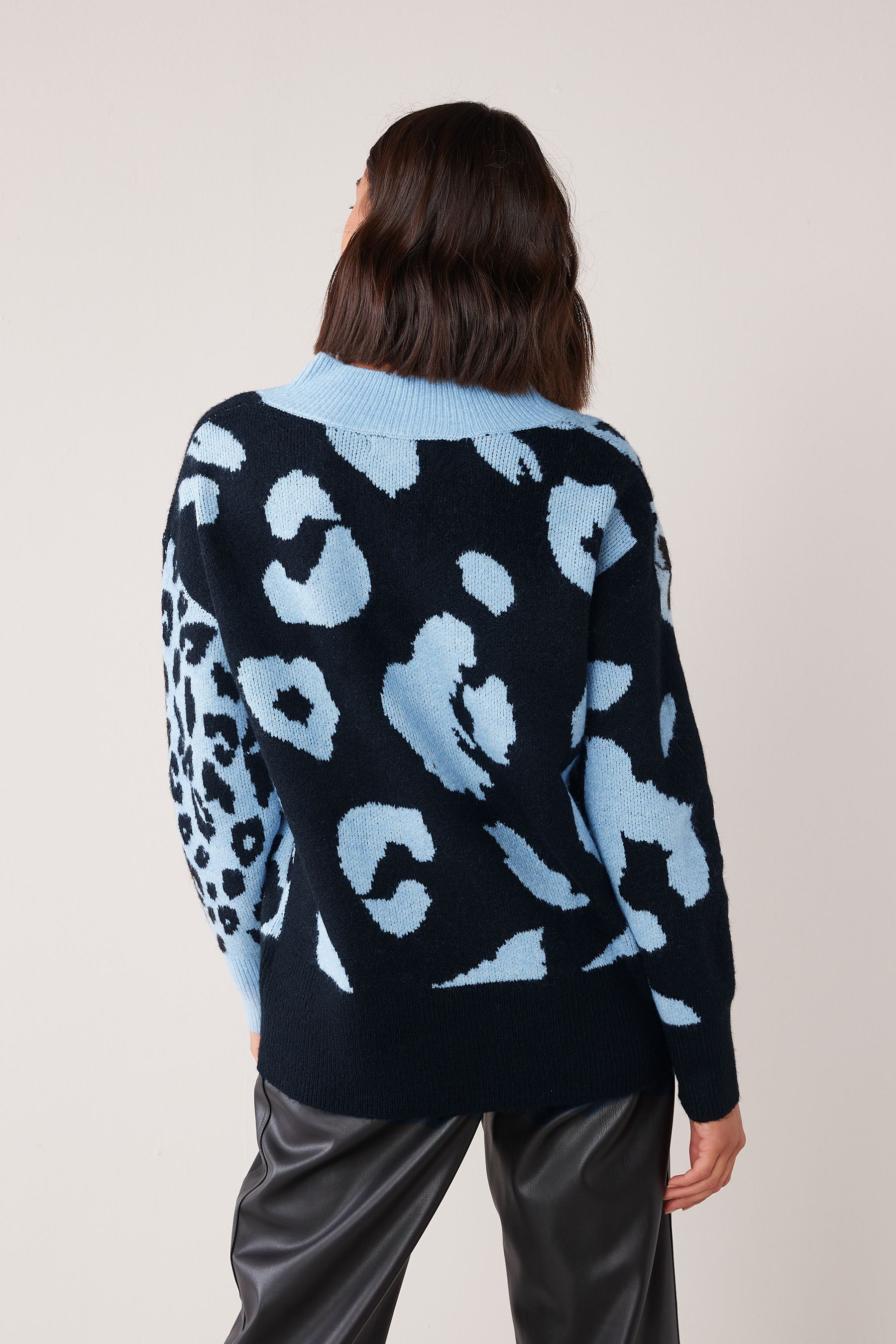 lipsy blue animal print jumper