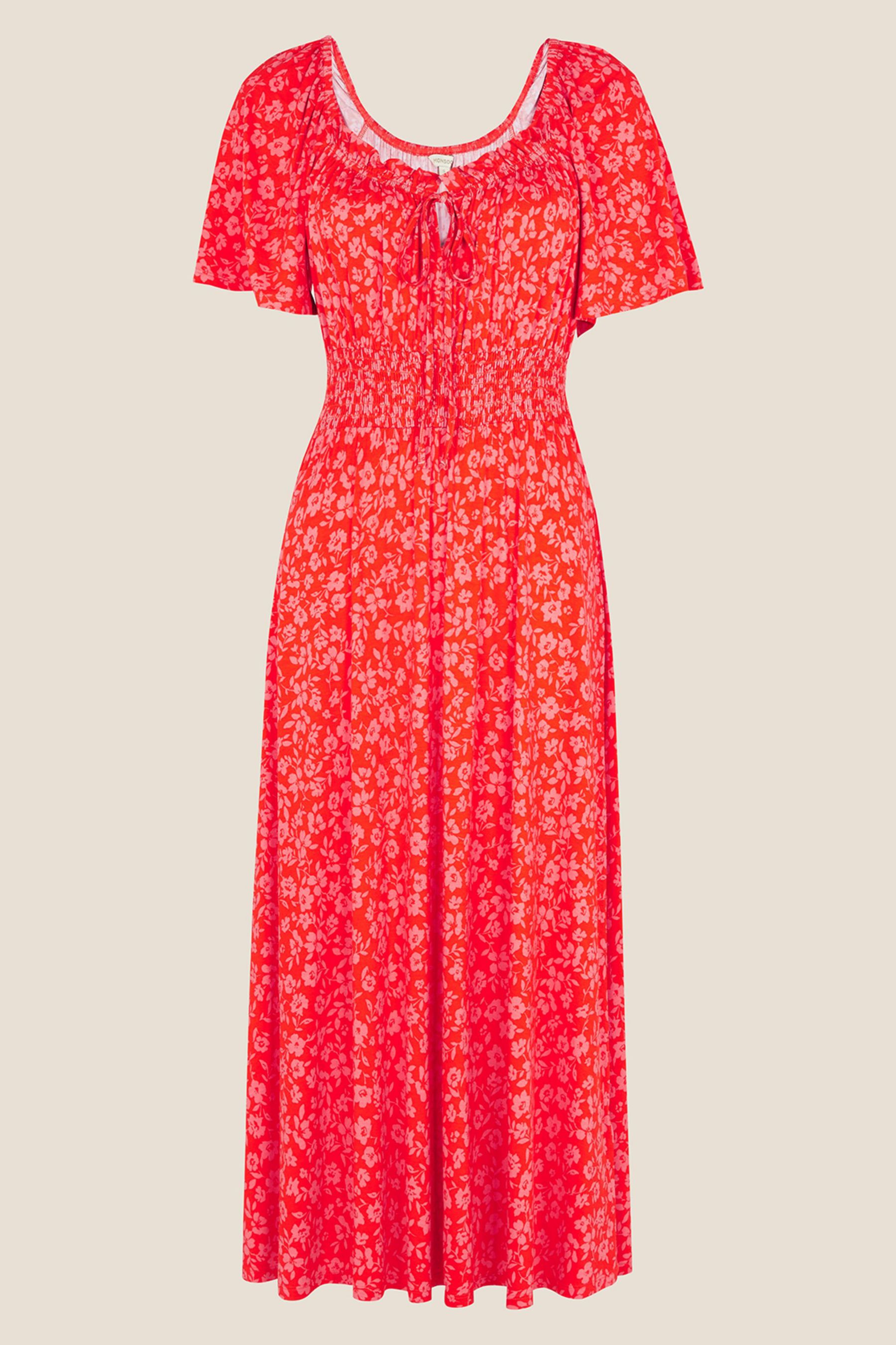 red ditsy print