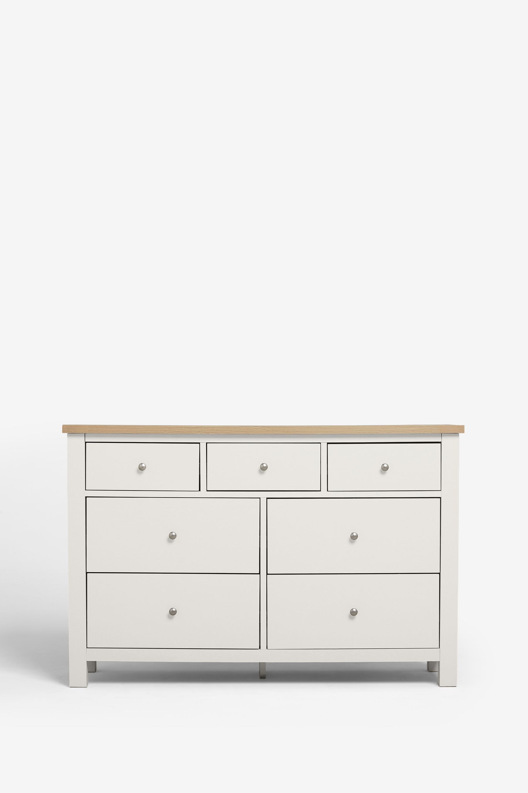 Buy Chalk White Malvern Paint Effect 7 Drawer Chest of Drawers from the