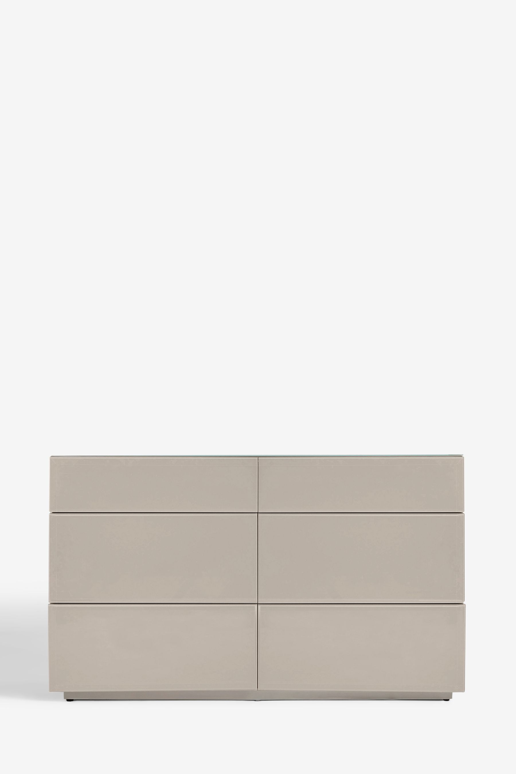 Buy Dark Natural Sloane Glass 6 Drawer Collection Luxe Chest of Drawers