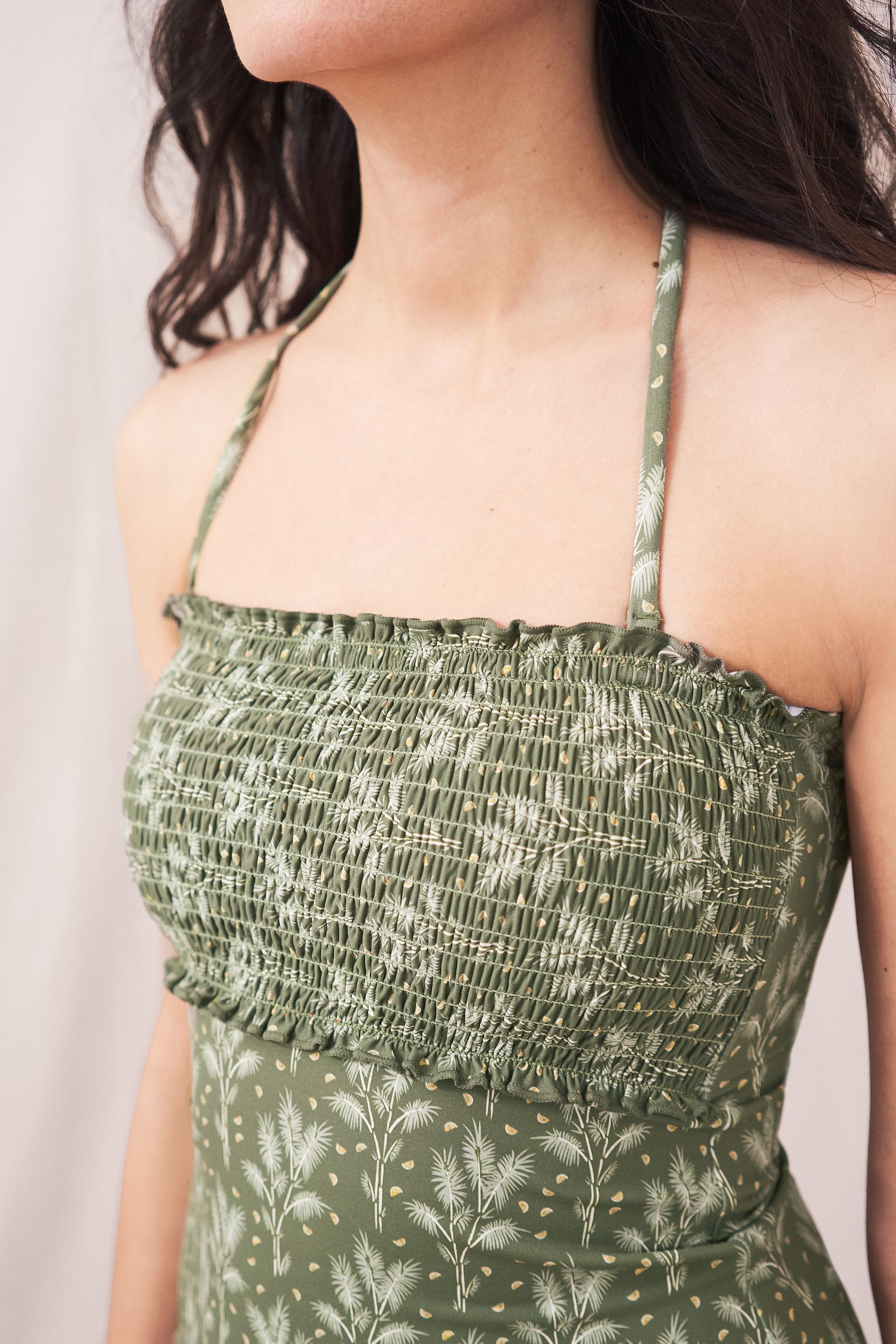 Buy White Stuff Green Shirring Tankini from Next Ireland