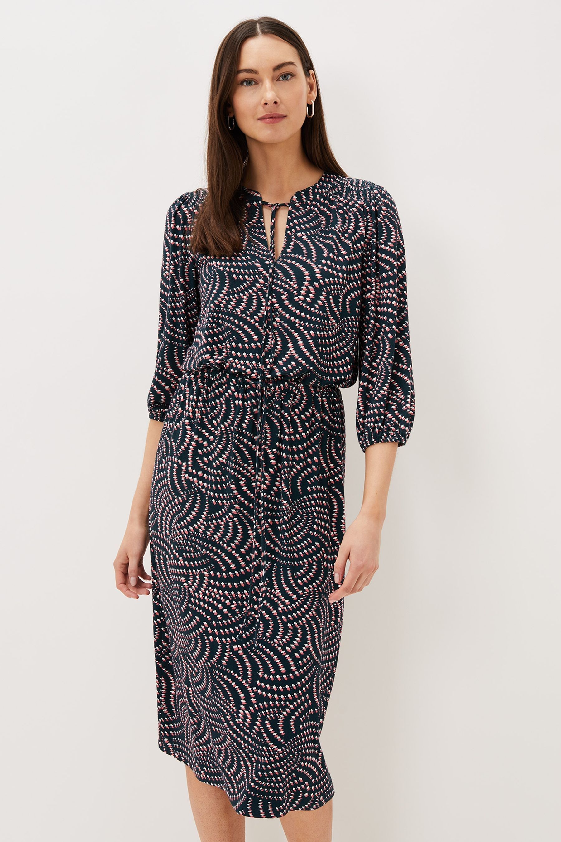 Buy Phase Eight Grace Black Geo Tile Print Dress from Next Ireland