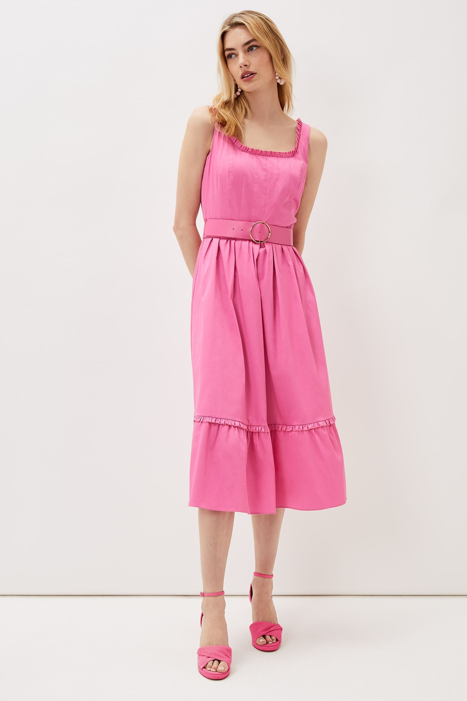 Buy Phase Eight Pink Tanya Belted Midaxi Dress from Next Ireland