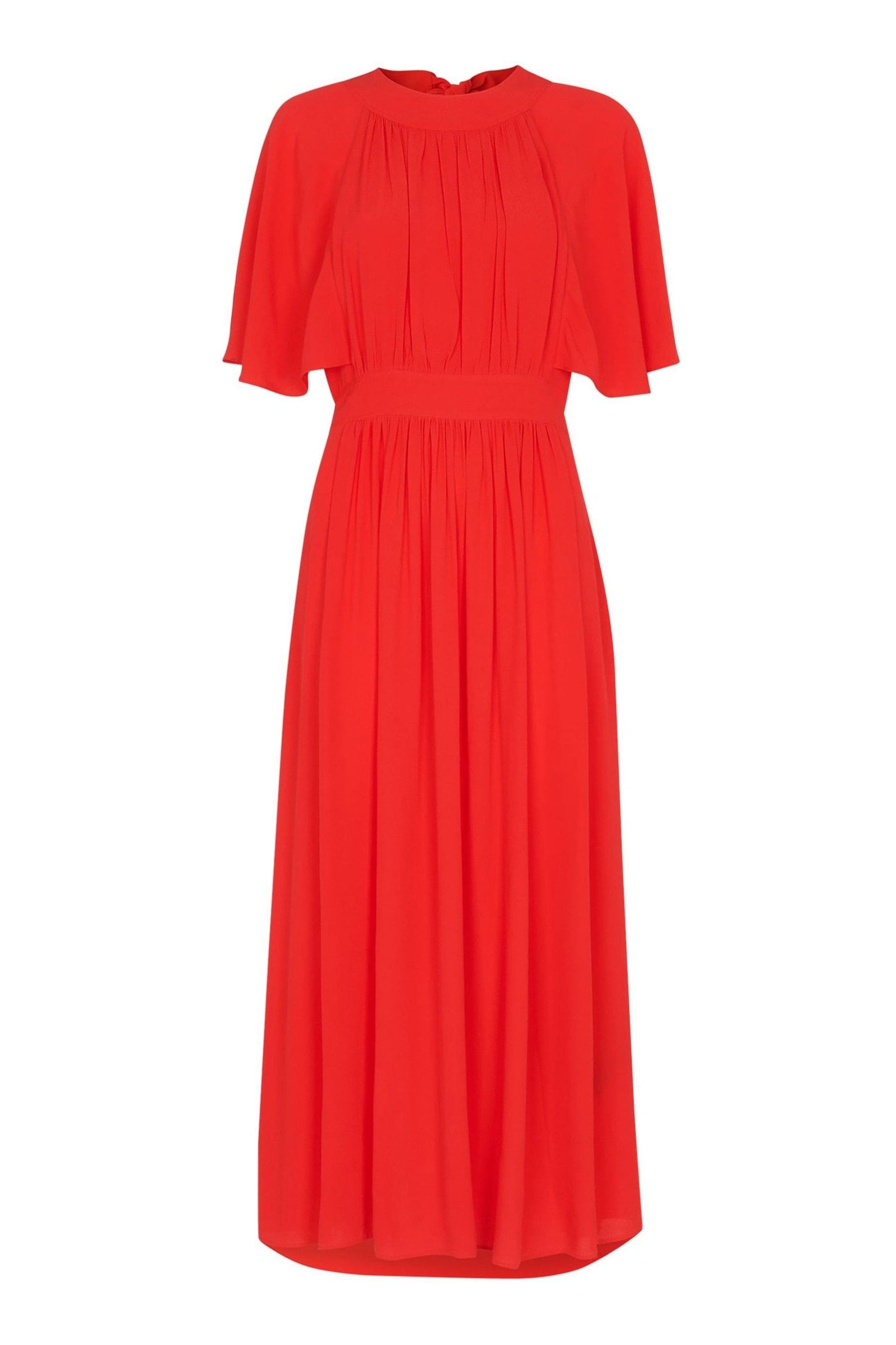 Buy Whistle Red Amelia Cape Sleeve Dress from Next Ireland