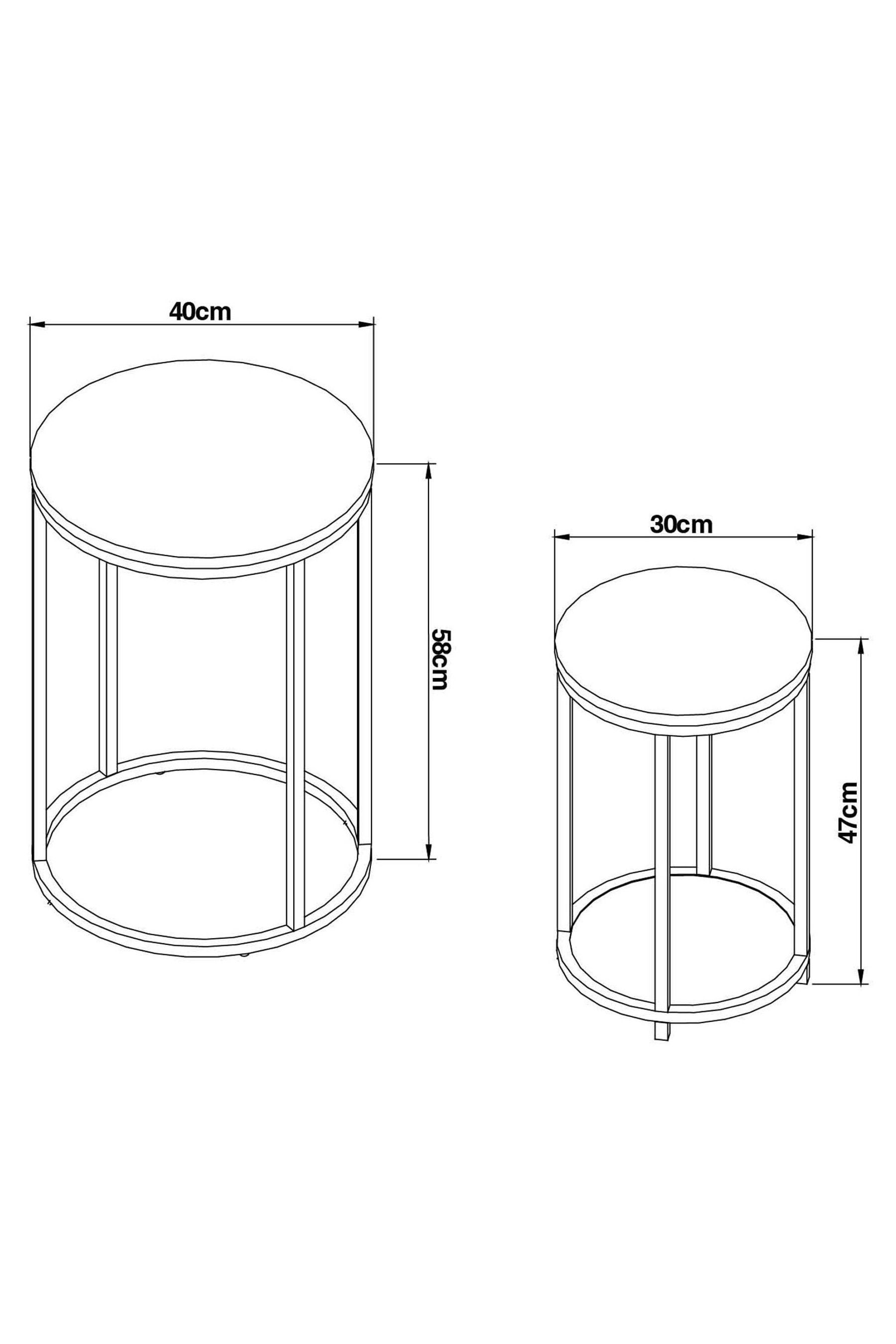 Buy Black Bronx Oak Effect Round Set of 2 Nest of Tables from the Next