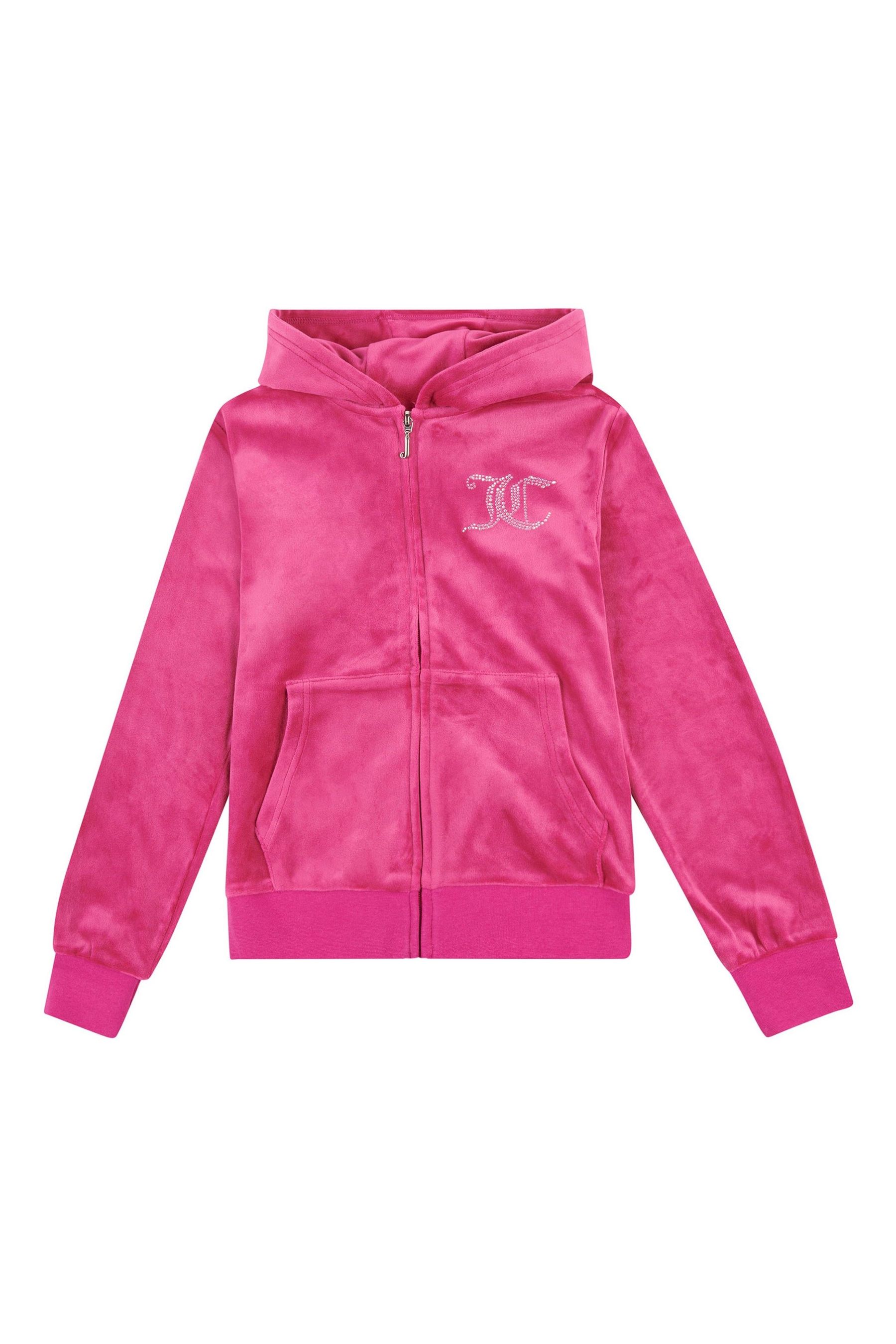 Buy Juicy Couture Diamante Velour Zip Through Hoodie from Next USA