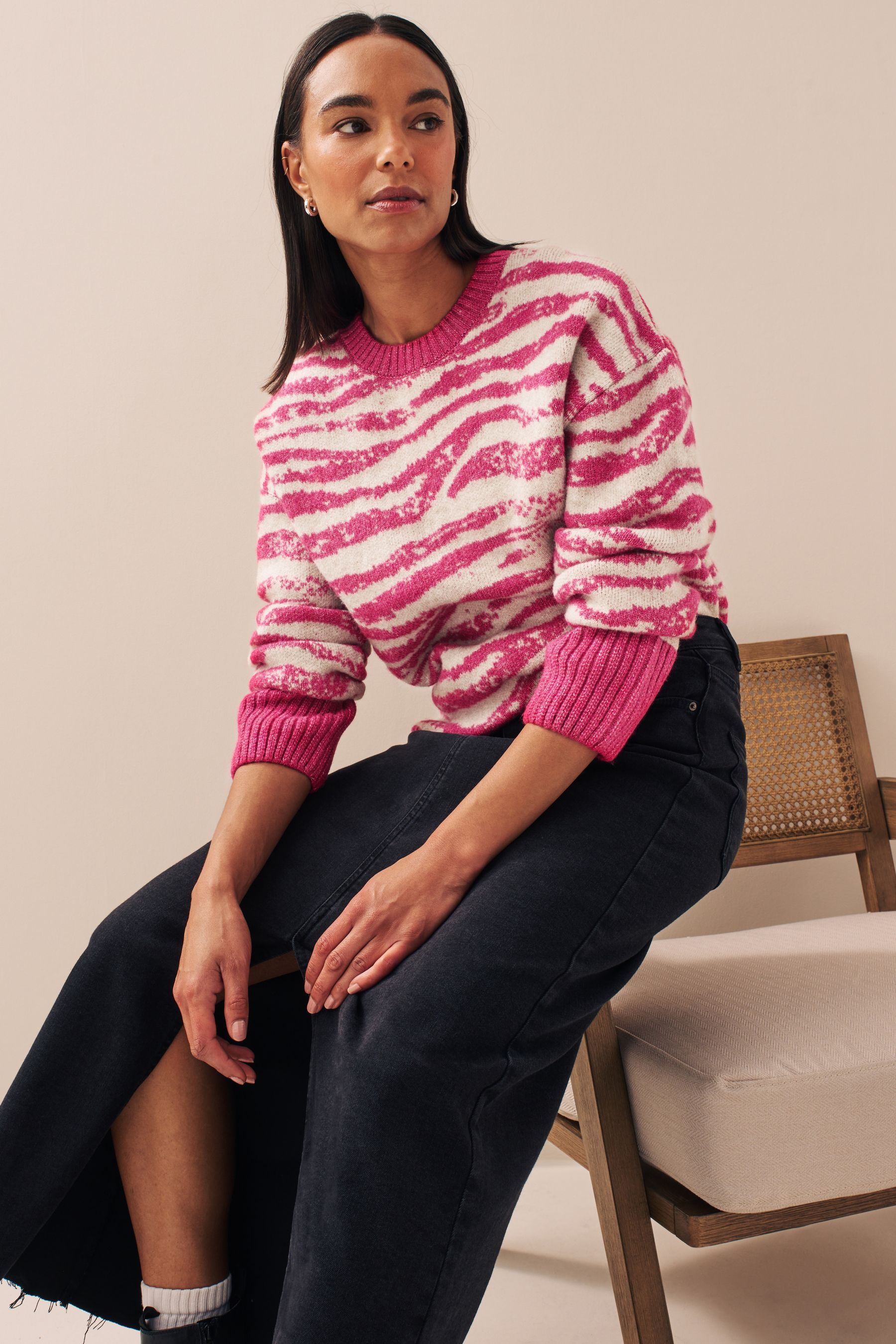 Buy Pink Animal Pattern Jumper from Next Ireland