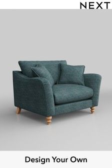 Boucle Weave Easy Clean/Dark Teal Foxton Relaxed Sit