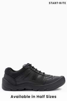 Start-Rite Rhino Sherman Black Leather Lace Up School Shoes