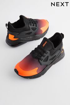 Orange/Black Elastic Lace Trainers