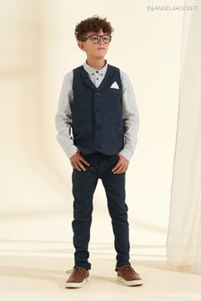 Angel & Rocket Blue Bernard Textured Waistcoat