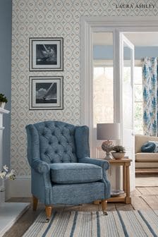 Pale Seaspray Blue Pinford Trellis Wallpaper