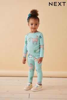 Blue Unicorn Cotton Rich Long Sleeve Rib T-Shirt (3mths-7yrs)