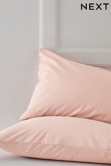Set of 2 Dusky Blush Pink Cotton Rich Pillowcases