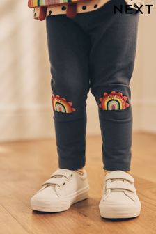 Charcoal Grey Rainbow Embellished Leggings (3mths-7yrs)