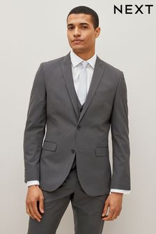 Charcoal Grey Slim Fit Two Button Suit Jacket