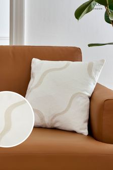 Jasper Conran London White Wiggle Embroidered Feather Filled Cushion