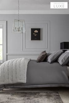 Grey 600 Thread Count 100% Cotton Sateen Collection Luxe Duvet Cover And Pillowcase Set