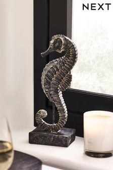 Black Seahorse Ornament