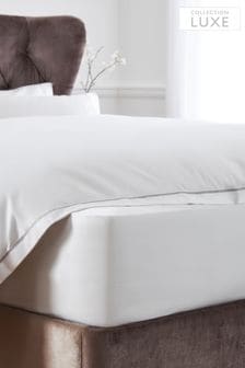 White 600 Thread Count 100% Cotton Sateen Collection Luxe Extra Deep Fitted Sheet
