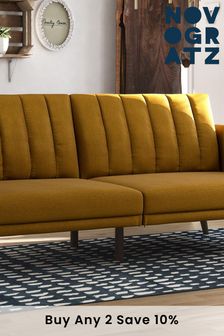 Novogratz Yellow Brittany Linen Sofa Bed