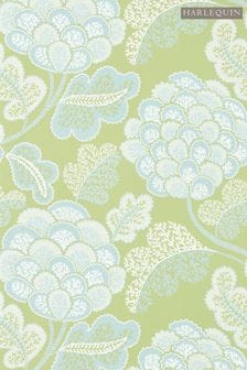 Harlequin Green Flourish Tree Canopy Silver Willow Wallpaper