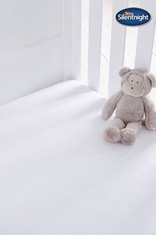 Silentnight 2 Pack White Kids Safe Nights Cot Bed 100% Cotton Fitted Sheets