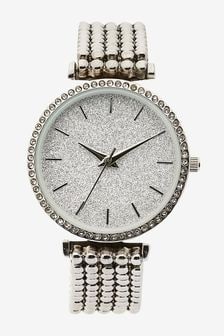 Silver Tone Sparkle Dial Bracelet Watch