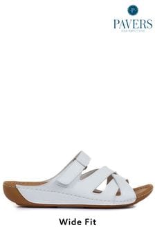 Pavers White Ladies Touch Fasten Mules