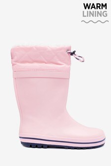 girls lined wellies
