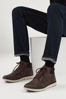 Brown Borg Lined Nylon Sport Boots