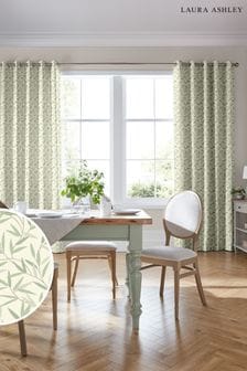 Laura Ashley Green Willow Leaf Made to Measure Curtains