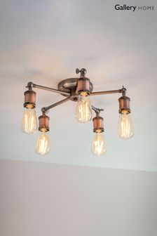 Gallery Home Copper Hamilton 5 Bulb Ceiling Light