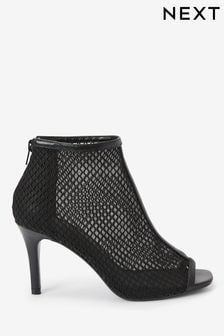 black peep toe shoe boots uk