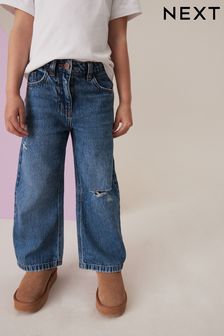 Dark Wash 100% Cotton Wide Leg Jeans (3-16yrs)