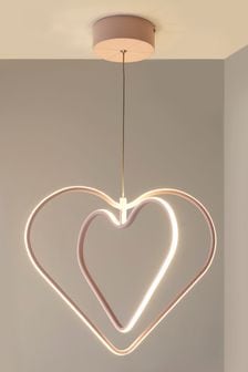 Pink Heart LED Ceiling Light