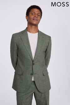 MOSS Green Tailored Fit Green Puppytooth Performance Jacket