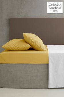 Catherine Lansfield Yellow Percale Extra Deep Fitted Sheet