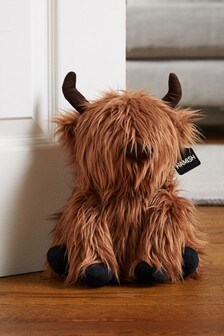 Brown Hamish The Highland Cow Faux Fur Doorstop