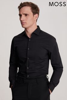 MOSS Black Slim Stretch Shirt